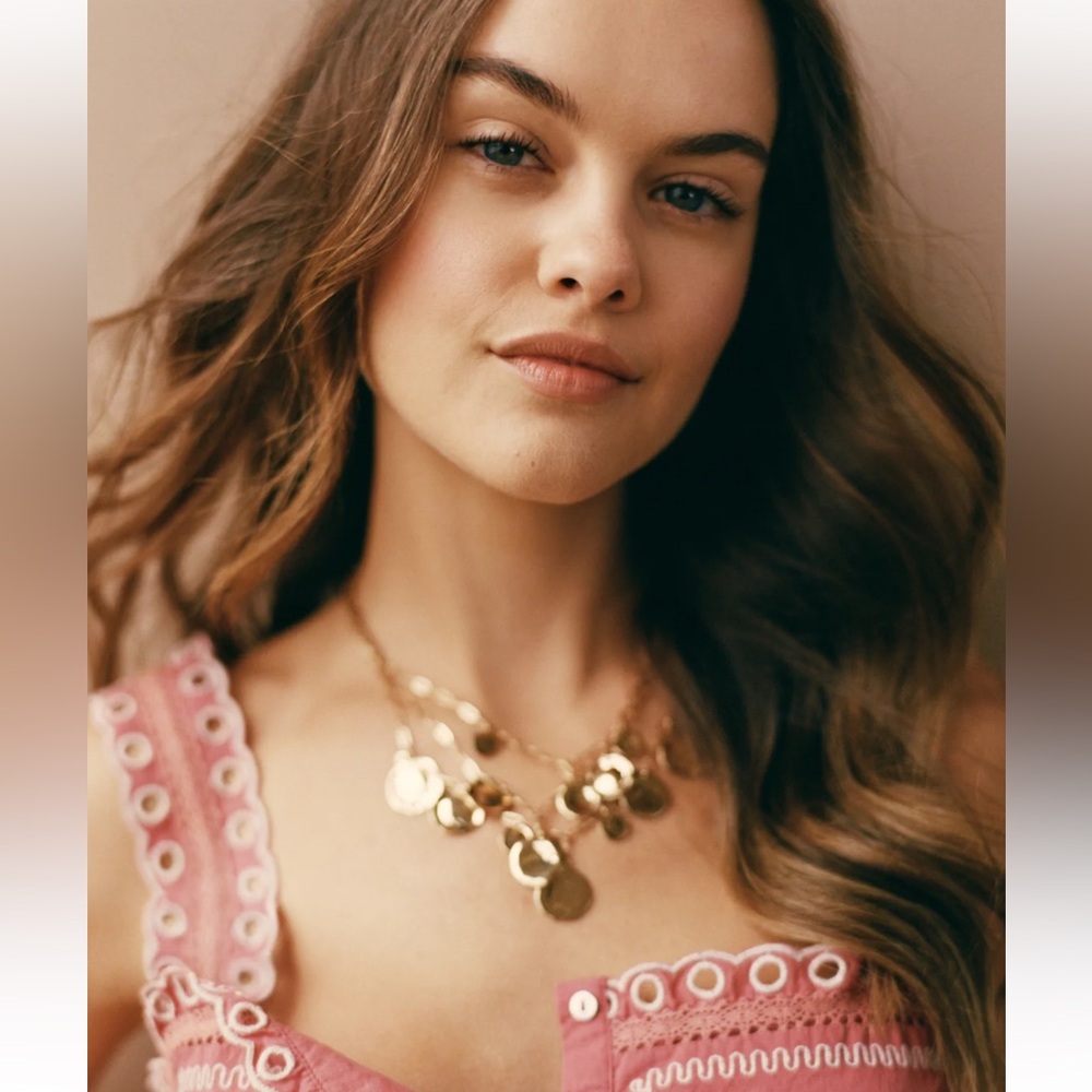 American Eagle Outfitters AEO Coin Layered Necklace and Matching Bracelet - Picture 2 of 6